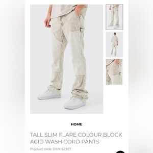 Boohoo Man Acid Wash Corduroy Flare Pants